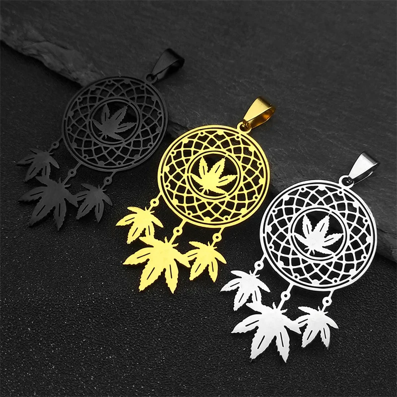 3Pcs Indian Maple Leaves Dreamcatcher Pendants For Women Men Stainless Steel Gold Color Help Sleep Charms Jewelry Amulet
3Pcs Indian Maple Leaves Dreamcatcher Pendants For Women Men Stainless Steel Gold Color Help Sleep Charms Jewelry Amulet