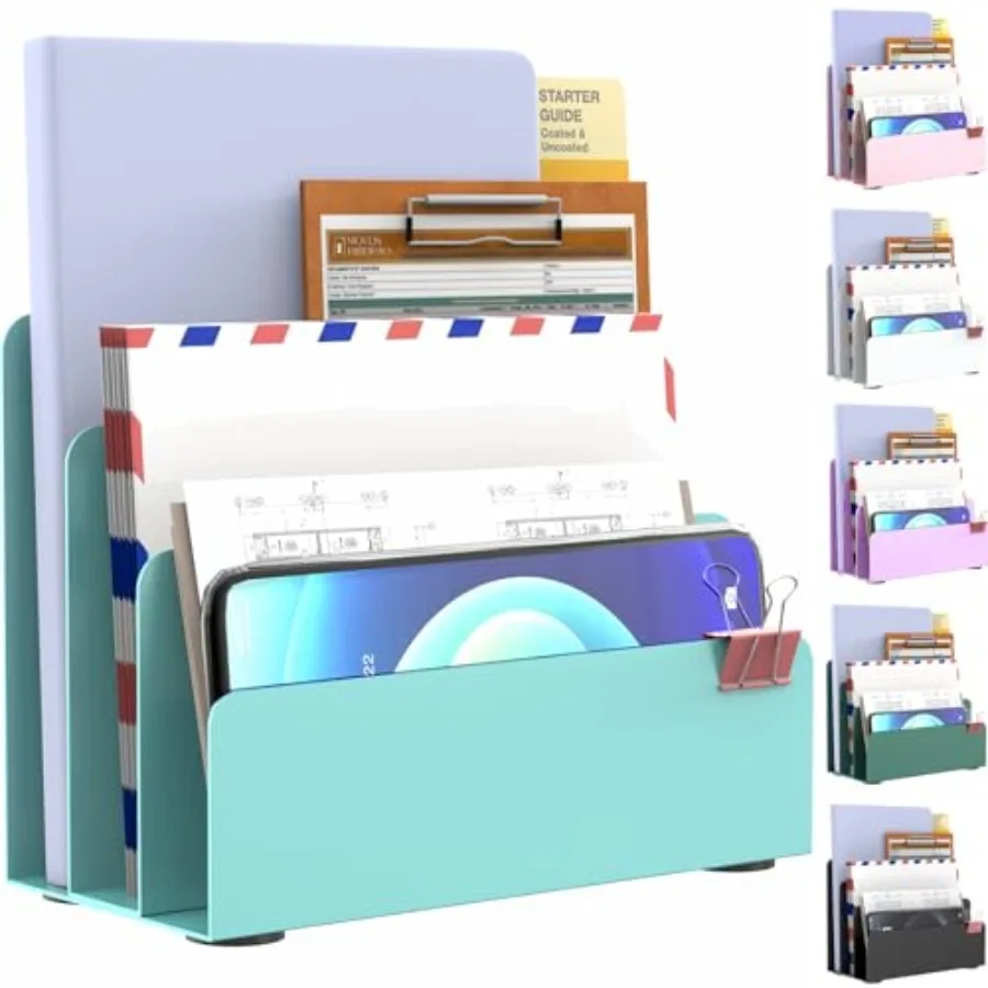 Mail Organizer Countertop, Small Desk File Organizer, Metal File Holder - Essential Workspace Organizers for Office Desk, Home
Mail Organizer Countertop, Small Desk File Organizer, Metal File Holder - Essential Workspace Organizers for Office Desk, Home