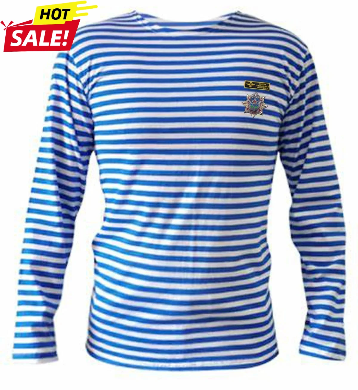 Russian Airborne Troops VDV Paratrooper Medal Sailor's Striped Shirt Cotton Blend Long Sleeve Stripes T-Shirt Telnyashka Top
Russian Airborne Troops VDV Paratrooper Medal Sailor's Striped Shirt Cotton Blend Long Sleeve Stripes T-Shirt Telnyashka Top