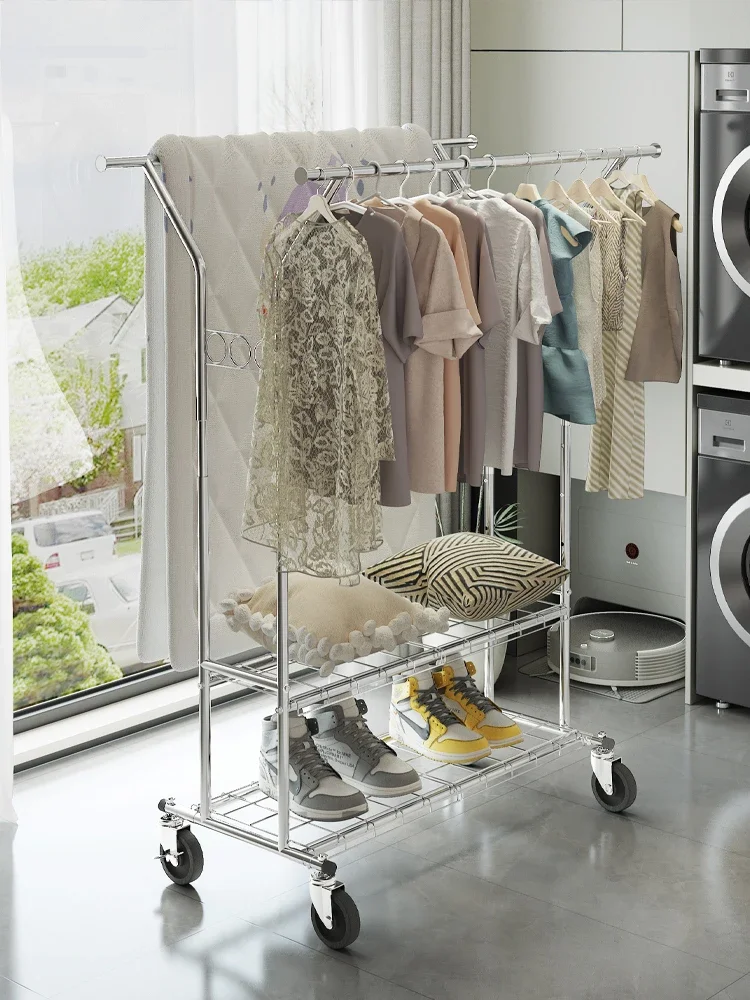 Premium Hangers floor-to-ceiling bedroom hangers, retractable wheels, home living room, light luxury
Premium Hangers floor-to-ceiling bedroom hangers, retractable wheels, home living room, light luxury