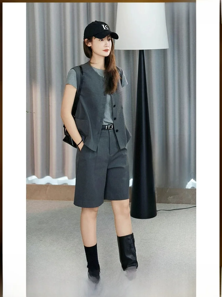Meiyang Ro A Set Fine Twill Woolen round Ne Vest Brued Five-Point Pants Polyester Fiber ort Pants Buttoning Sle
Meiyang Ro A Set Fine Twill Woolen round Ne Vest Brued Five-Point Pants Polyester Fiber ort Pants Buttoning Sle