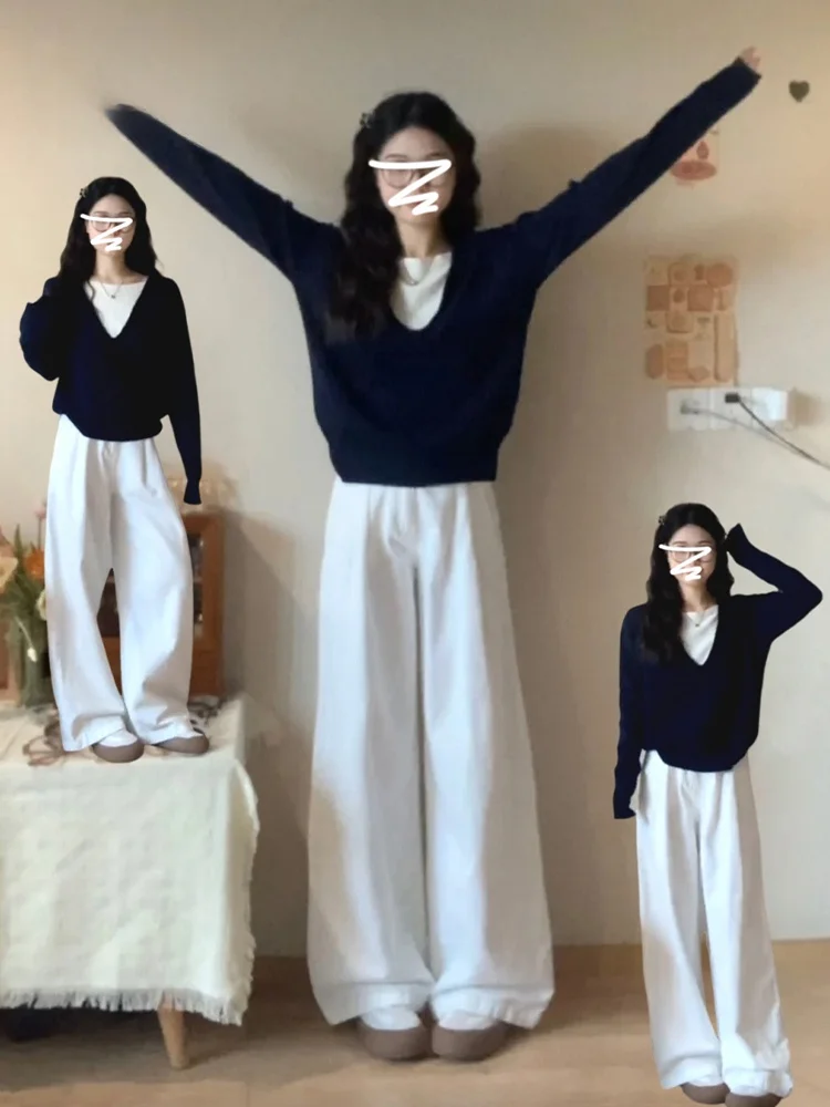 Soft Blue V-Ne Knitted Sweater Women's Long Sve Spring Faion Lazy Sle Double Layered Top Korean Loose Fit Casual Wear
Soft Blue V-Ne Knitted Sweater Women's Long Sve Spring Faion Lazy Sle Double Layered Top Korean Loose Fit Casual Wear