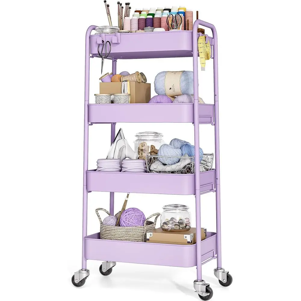 4-уровневая металлическая тележка на колесах, органайзер для хранения для кухни, ванной, офиса, детских принадлежностей и косметики - Locka
4-уровневая металлическая тележка на колесах, органайзер для хранения для кухни, ванной, офиса, детских принадлежностей и косметики - Locka