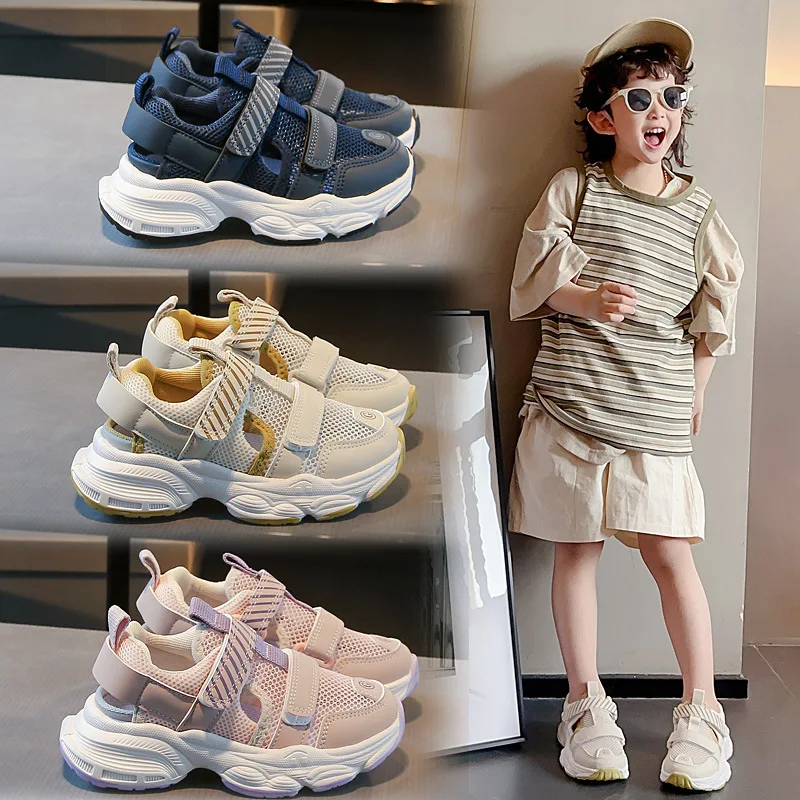 Boy Girl Sports Sandals Summer Children Beach Shoe Large and Medium Kid Hollow Mesh Shoe Velcro Height-increasing Running Shoe
Boy Girl Sports Sandals Summer Children Beach Shoe Large and Medium Kid Hollow Mesh Shoe Velcro Height-increasing Running Shoe