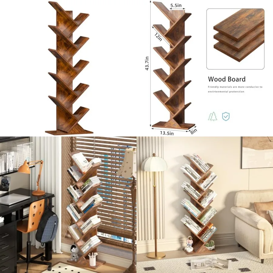 Tree Book Shelf, Floor Standing Wood Bookshelf for Narrow Space, Storage Organizer Bookshelves for Books/CDs/Magazine, Bookcase
Tree Book Shelf, Floor Standing Wood Bookshelf for Narrow Space, Storage Organizer Bookshelves for Books/CDs/Magazine, Bookcase