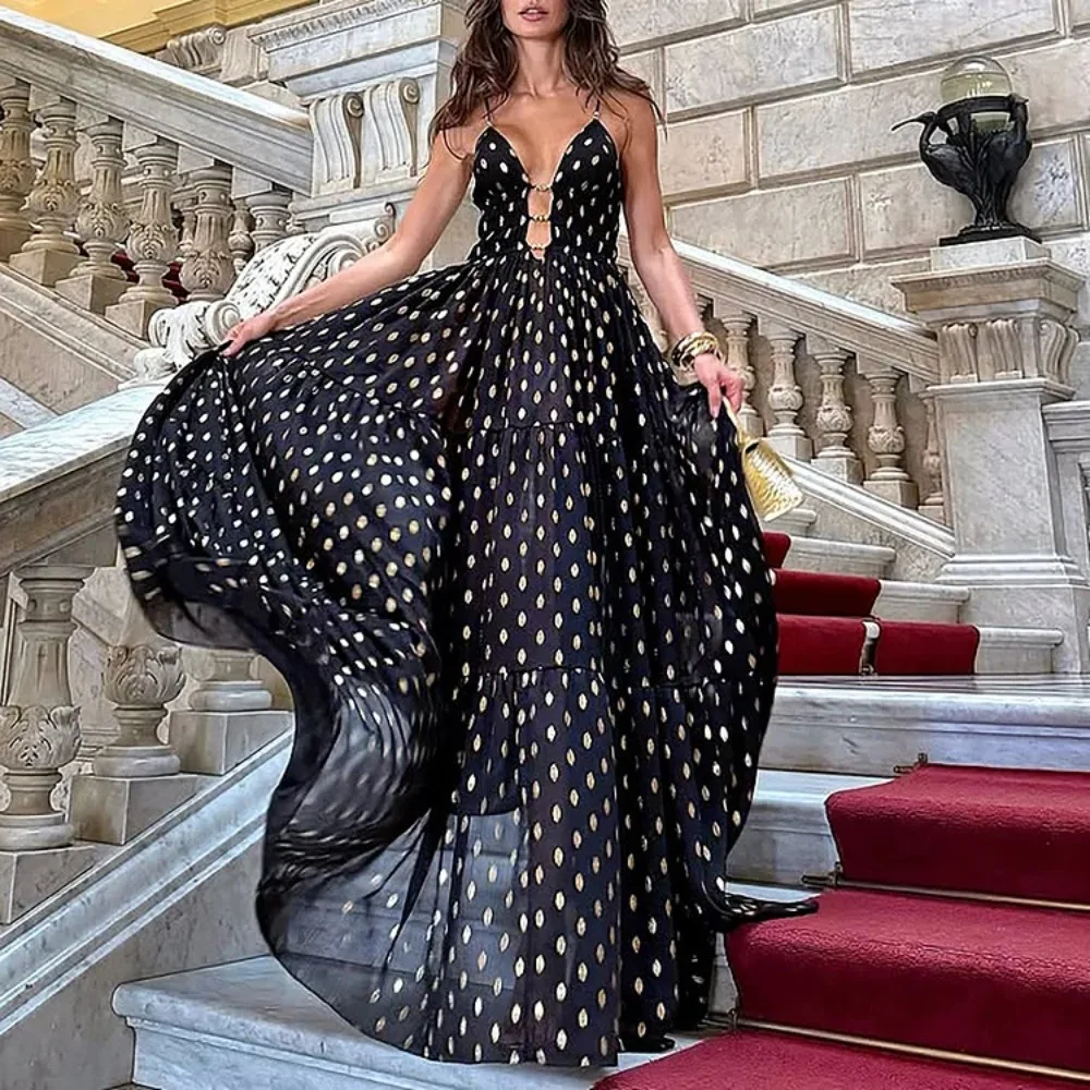 Women's 2-Piece Beach Dresses Polka Dot Swimsuit with Maxi Skirt Elegant Design Summer Beach Outfits for Women Bathing Suit
Women's 2-Piece Beach Dresses Polka Dot Swimsuit with Maxi Skirt Elegant Design Summer Beach Outfits for Women Bathing Suit