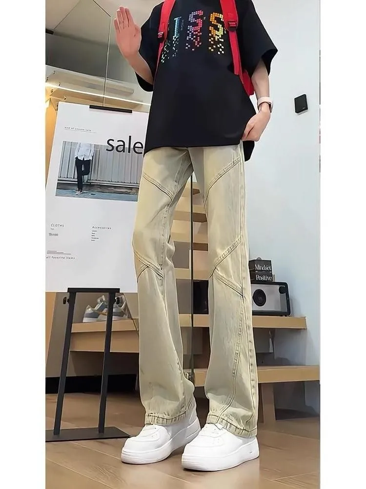 Slimming Straight Leg Patchwork Denim Jeans Men's Autumn American High Street Micro Flared Long Pants Casual Youth Faion
Slimming Straight Leg Patchwork Denim Jeans Men's Autumn American High Street Micro Flared Long Pants Casual Youth Faion