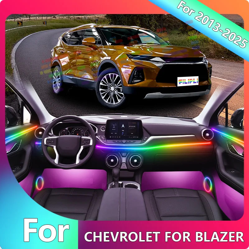 FILIPLI для CHEVROLET BLAZER 2020, сделай сам, 64 RGB, внутреннее освещение автомобиля, полоса, синхронизация музыки, динамическая атмосфера, свет с управлением через приложение
FILIPLI для CHEVROLET BLAZER 2020, сделай сам, 64 RGB, внутреннее освещение автомобиля, полоса, синхронизация музыки, динамическая атмосфера, свет с управлением через приложение