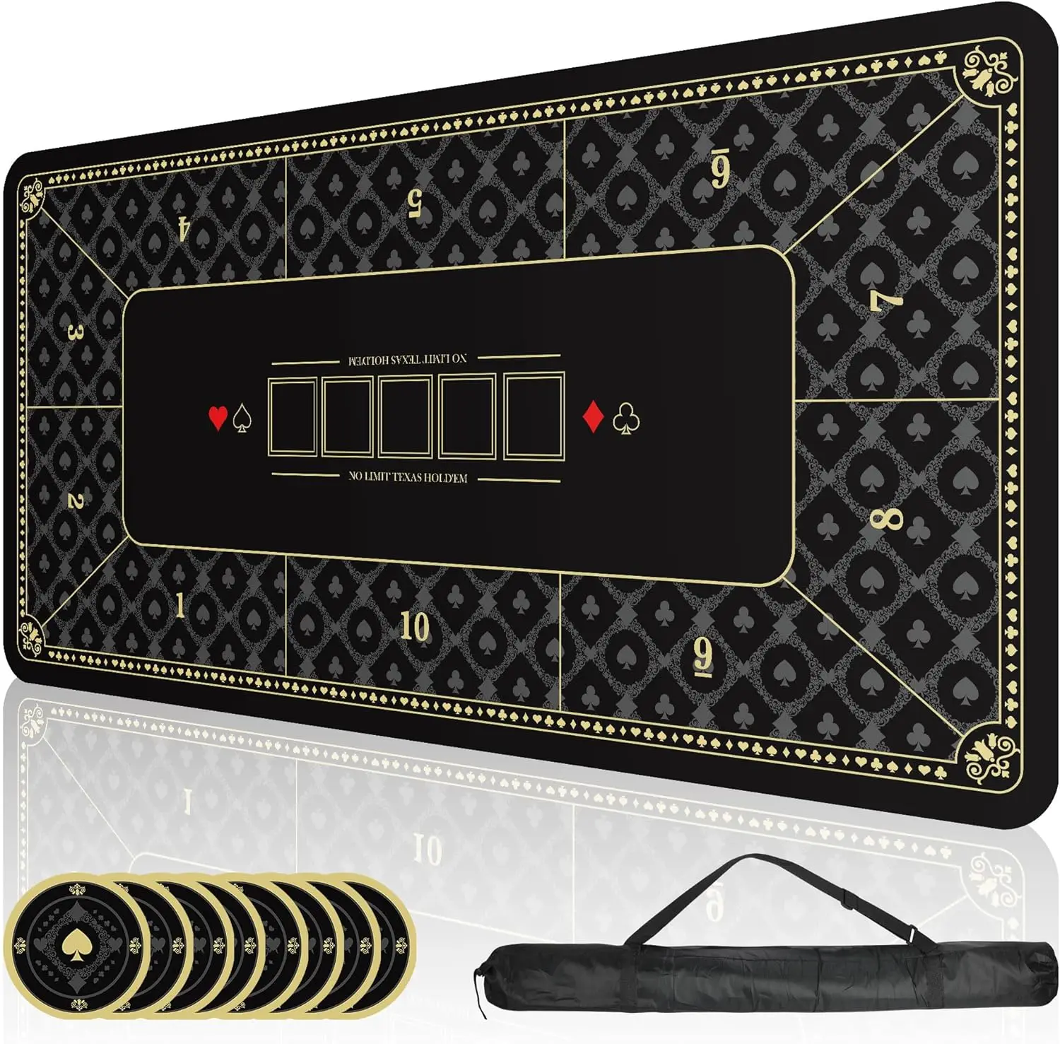 70x35 Inch Poker Table Topper for 10 Players, Non-Slip Base, Carry Bag Included, Home Casino Game Night
70x35 Inch Poker Table Topper for 10 Players, Non-Slip Base, Carry Bag Included, Home Casino Game Night