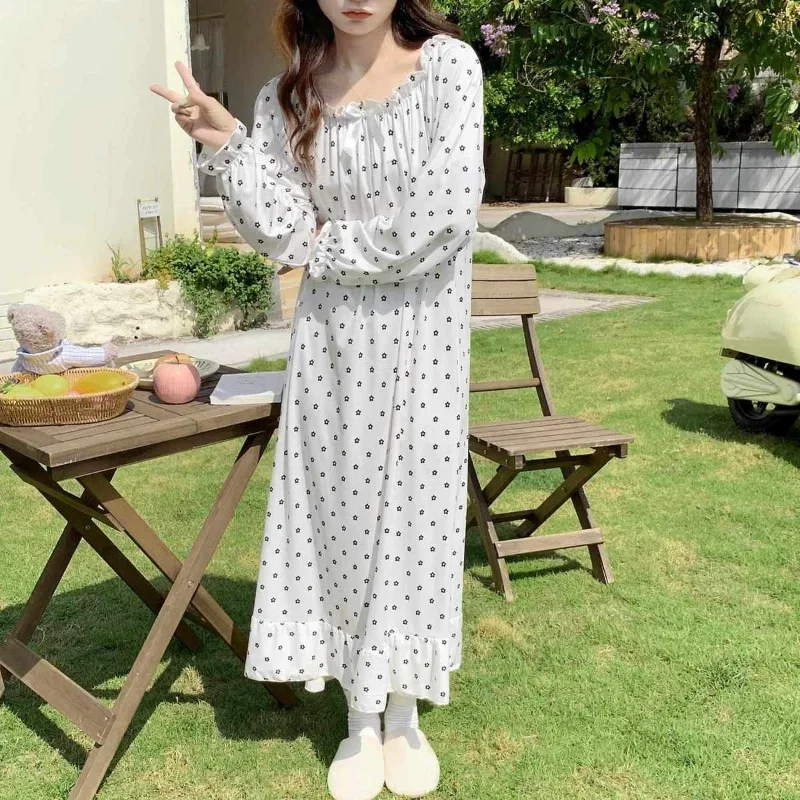 Nightgowns Women Fashion Ankle-length Casual Sleepwear Light Soft Lounge Autumn Basic Sweet Style Student All-match Loose Cute
Nightgowns Women Fashion Ankle-length Casual Sleepwear Light Soft Lounge Autumn Basic Sweet Style Student All-match Loose Cute
