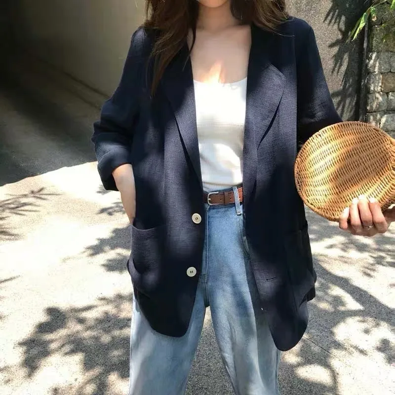 Loose Casual Cotton Linen Women's Suit Jacket Thin Sun Protection Summer 2026 Style Small Western Style Open Cardigan
Loose Casual Cotton Linen Women's Suit Jacket Thin Sun Protection Summer 2026 Style Small Western Style Open Cardigan