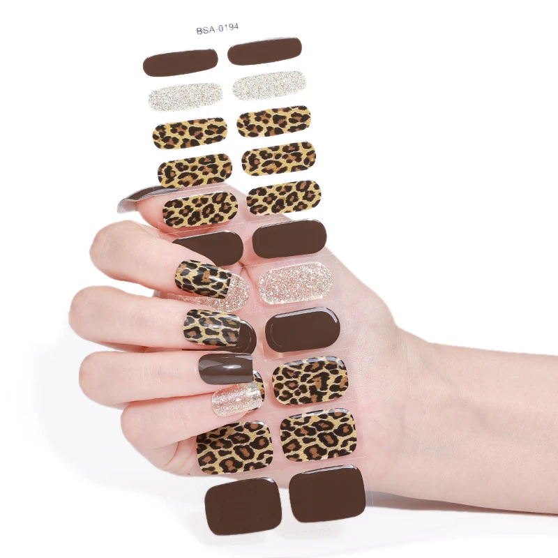 22Tips Glitter Leopard UV-Free Gel Nail Sticker French Full Cover Long Lasting Gel Polish Nail Strips DIY Manicure Decoration
22Tips Glitter Leopard UV-Free Gel Nail Sticker French Full Cover Long Lasting Gel Polish Nail Strips DIY Manicure Decoration