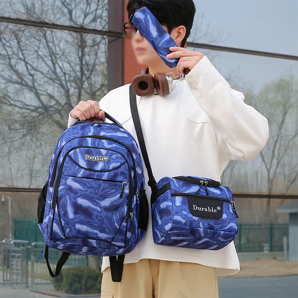 Three-Piece Backpack Set, Space Starry Sky Backpack, Large Capacity, Lightweight, Reduced Load, Spine Protection Backpack