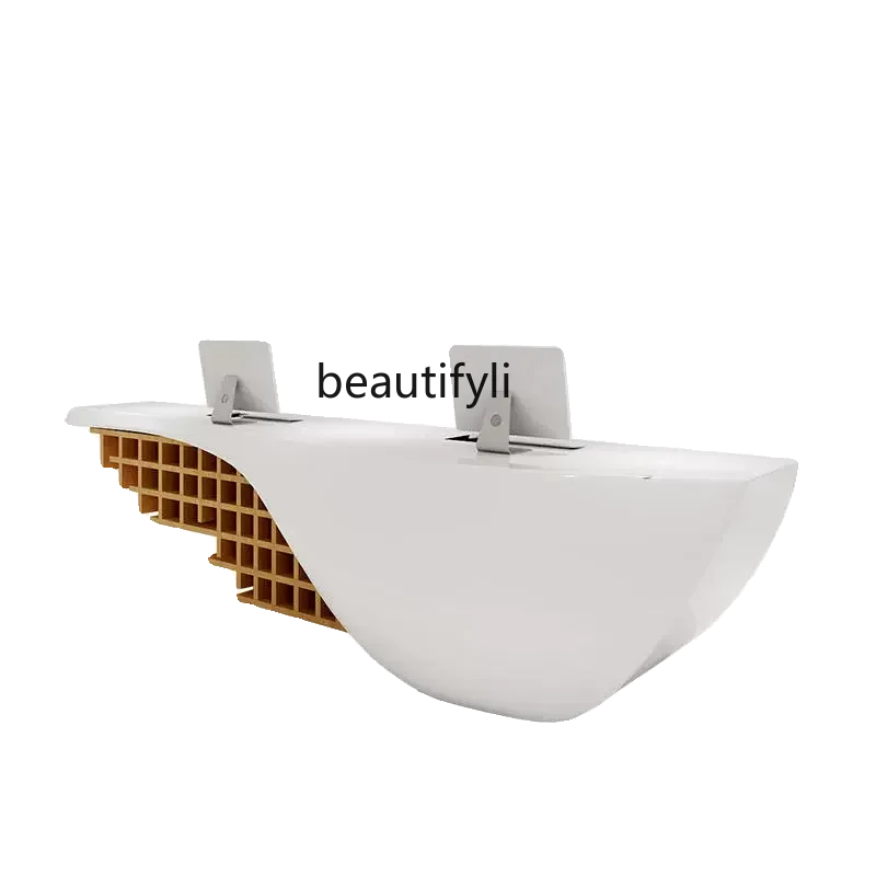Company Reception Desk Special-Shaped Paint Lobby Bar Service Welcome Office Table Cashier
Company Reception Desk Special-Shaped Paint Lobby Bar Service Welcome Office Table Cashier
