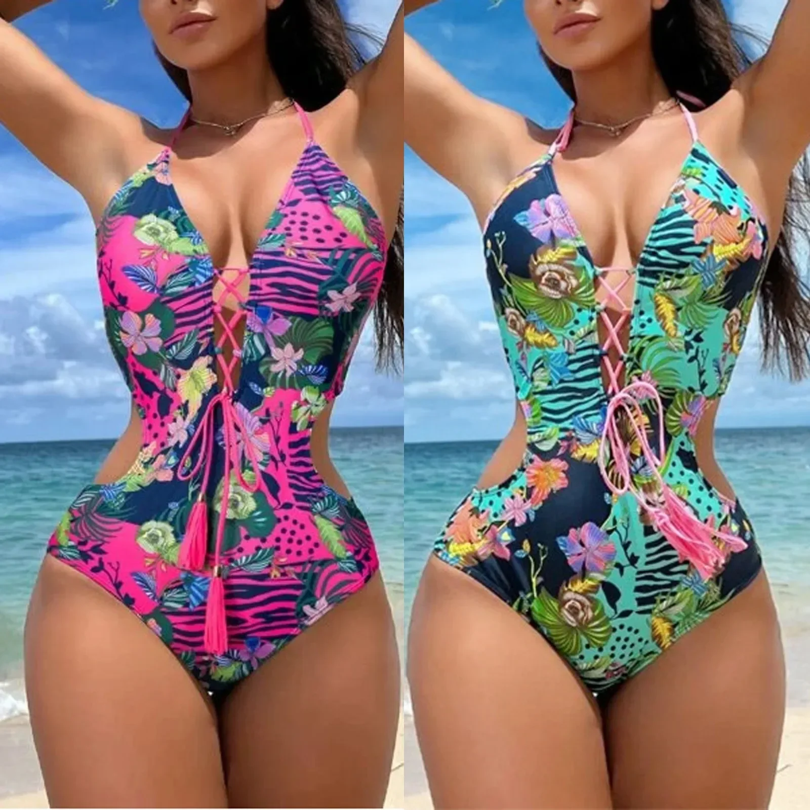 Sexy Bikini Women's Swimsuit Corded At The Chest Tassel Closure Waist Leaky Back Buckle Bikini Women High Waisted Bikini Bottoms
Sexy Bikini Women's Swimsuit Corded At The Chest Tassel Closure Waist Leaky Back Buckle Bikini Women High Waisted Bikini Bottoms