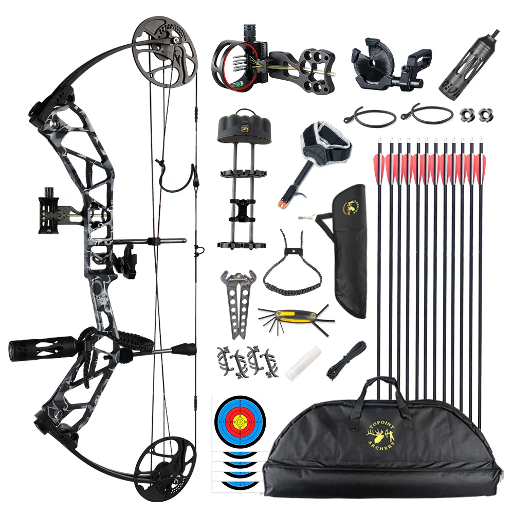 Archery T1 Compound Bow Hunting Bow And Arrow Package CNC Milling Archery Bow Riser And Cams RH And LH
Archery T1 Compound Bow Hunting Bow And Arrow Package CNC Milling Archery Bow Riser And Cams RH And LH