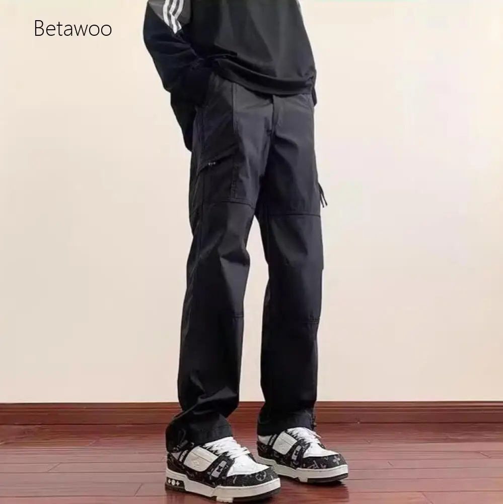 Men's Black Multi-Pocket Cargo Pants Casual Straight Leg Trousers
Men's Black Multi-Pocket Cargo Pants Casual Straight Leg Trousers