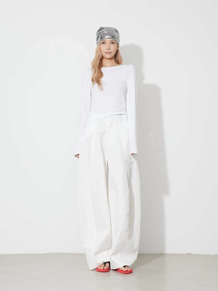 RUGOSAM Spring Summer New Loose Arc Casual Pants Elastic Waist High Waist Straight Leg Cotton Blend Ladies Faion
RUGOSAM Spring Summer New Loose Arc Casual Pants Elastic Waist High Waist Straight Leg Cotton Blend Ladies Faion