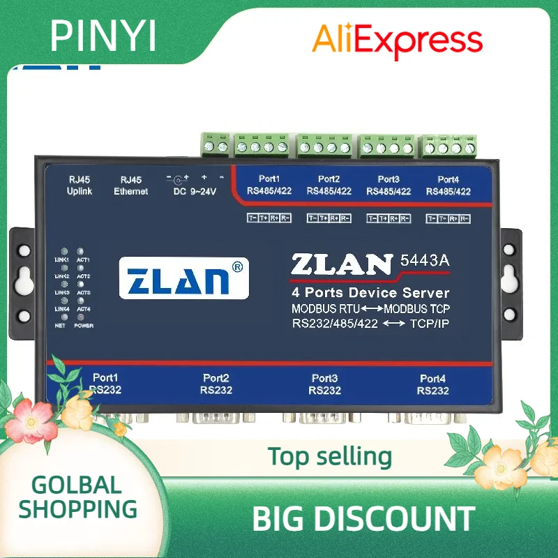 Самый продаваемый 4-портовый RS232 RS485 RS422 к Ethernet Modbus RTU TCP-шлюз Сервер последовательных устройств
Самый продаваемый 4-портовый RS232 RS485 RS422 к Ethernet Modbus RTU TCP-шлюз Сервер последовательных устройств