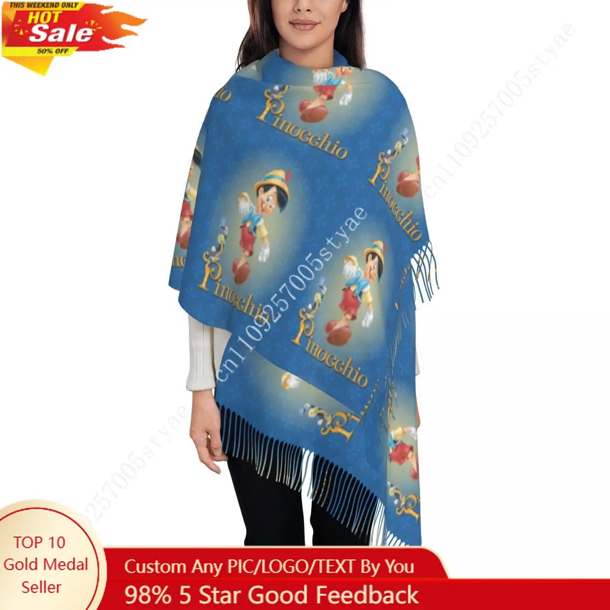 Custom Lady Long Pinocchio With Jiminy Scarves Women Winter Fall Thick Warm Tassel Shawl Wraps Scarf
Custom Lady Long Pinocchio With Jiminy Scarves Women Winter Fall Thick Warm Tassel Shawl Wraps Scarf