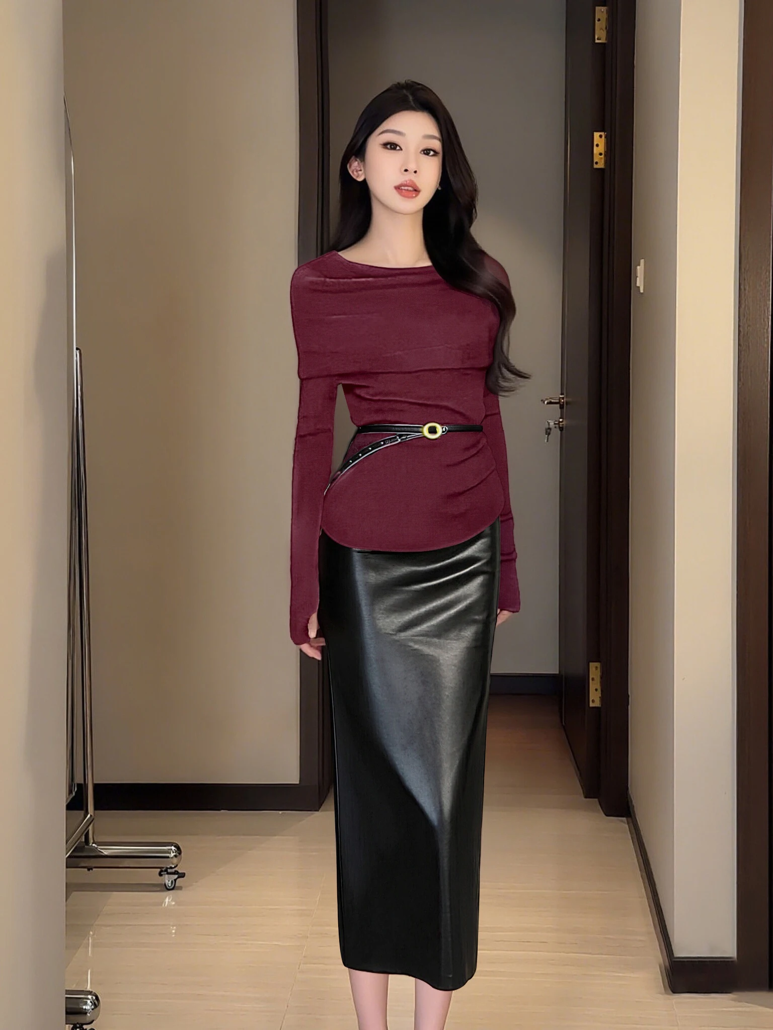 Spring 2026 Women's Belted Pure Desire Top And Halter Skirt Set Two-Piece Suit High Waist Polyester Fiber Long Sleeve round Neck
Spring 2026 Women's Belted Pure Desire Top And Halter Skirt Set Two-Piece Suit High Waist Polyester Fiber Long Sleeve round Neck