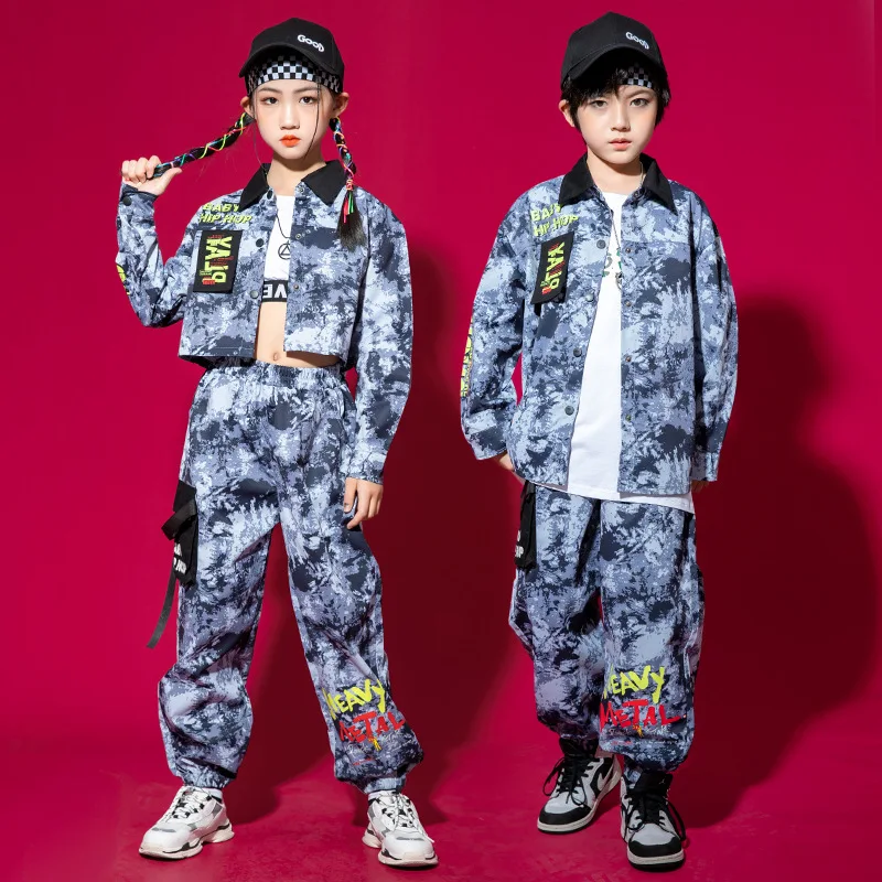 Kids Hip Hop Costume Girls Jazz Dance Tops Pants Camo Set Loose Street Dance Clothing for Boys Show Stage Outfit Wear 3-16 Years
Kids Hip Hop Costume Girls Jazz Dance Tops Pants Camo Set Loose Street Dance Clothing for Boys Show Stage Outfit Wear 3-16 Years