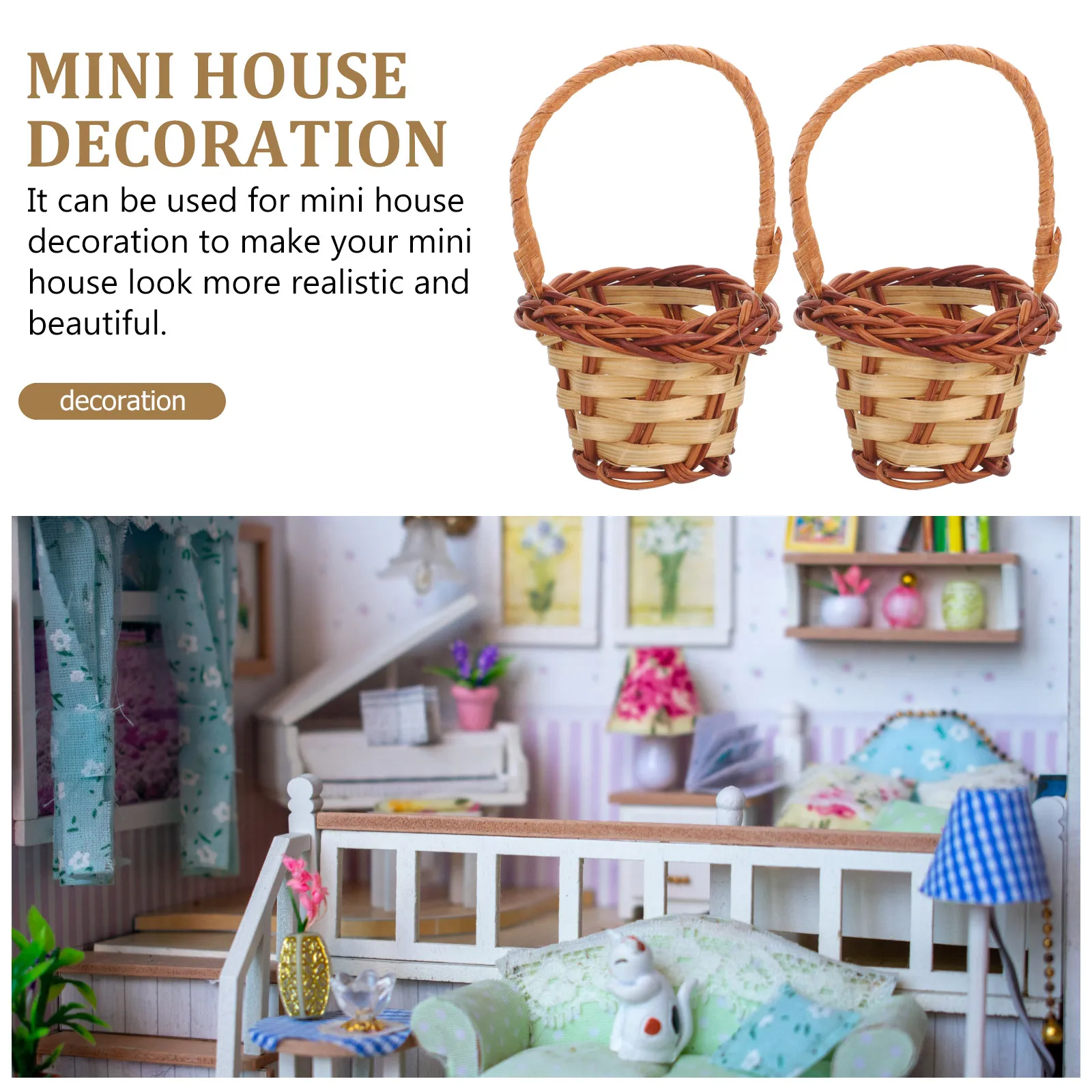 2 Pcs Mini Woven Baskets Delicate Rattan Rustic Style Decorative Storage Baskets for Dollhouse Accessories Photo Props H made
2 Pcs Mini Woven Baskets Delicate Rattan Rustic Style Decorative Storage Baskets for Dollhouse Accessories Photo Props H made
