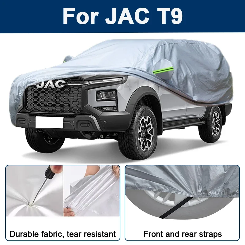 Outdoor Full Car Cover For JAC T9 with Reflective Strips Waterproof Snowproof Dustproof UV Protection Auto Exterior Accessories
Outdoor Full Car Cover For JAC T9 with Reflective Strips Waterproof Snowproof Dustproof UV Protection Auto Exterior Accessories