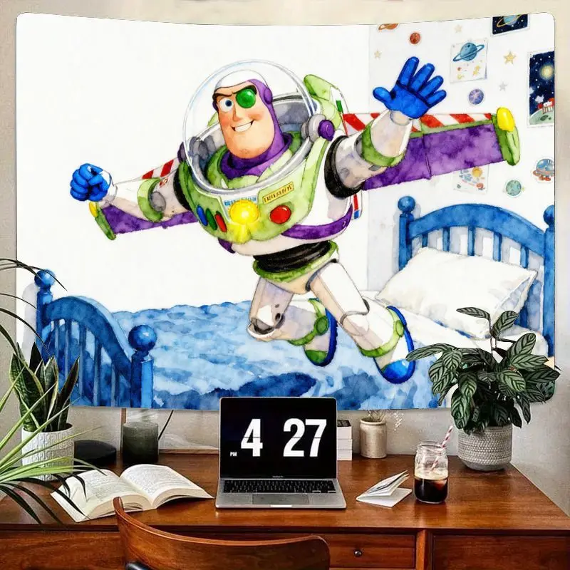 1 шт. гобелен Базза Лайтер, мультяшный настенный художественный декор «История игрушек», современный полиэстер для детей, подарок для спальни и гостиной для мальчиков 
1 шт. гобелен Базза Лайтер, мультяшный настенный художественный декор «История игрушек», современный полиэстер для детей, подарок для спальни и гостиной для мальчиков