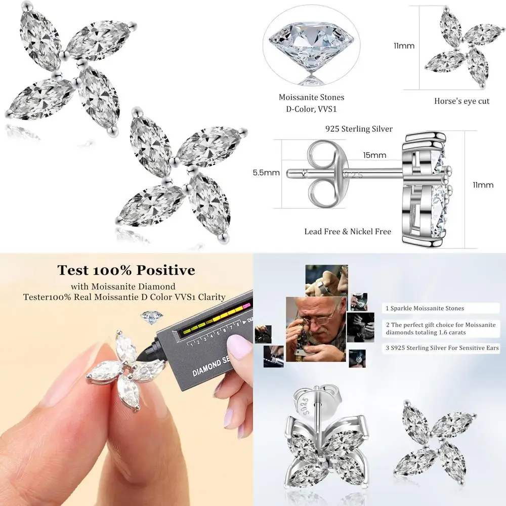 Серьги-гвоздики с муассанитом D-цвет VVS1 Clarity Позолоченные 18 карат стерлингового серебра 925 пробы Гипоаллергенные серьги с фрикционными спинками
Серьги-гвоздики с муассанитом D-цвет VVS1 Clarity Позолоченные 18 карат стерлингового серебра 925 пробы Гипоаллергенные серьги с фрикционными спинками
