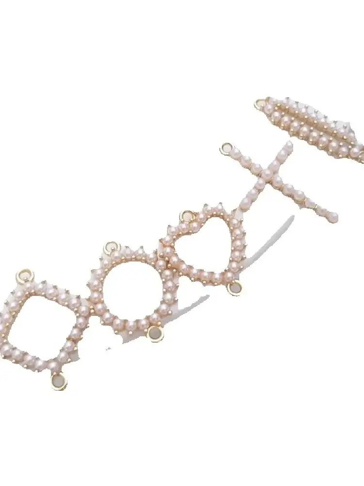 14K Gold Inlaid Pearl Heart-shaped Diamond Round Double Hanging Accessories Diy Bracelet Earrings Pendant Connector K121
14K Gold Inlaid Pearl Heart-shaped Diamond Round Double Hanging Accessories Diy Bracelet Earrings Pendant Connector K121