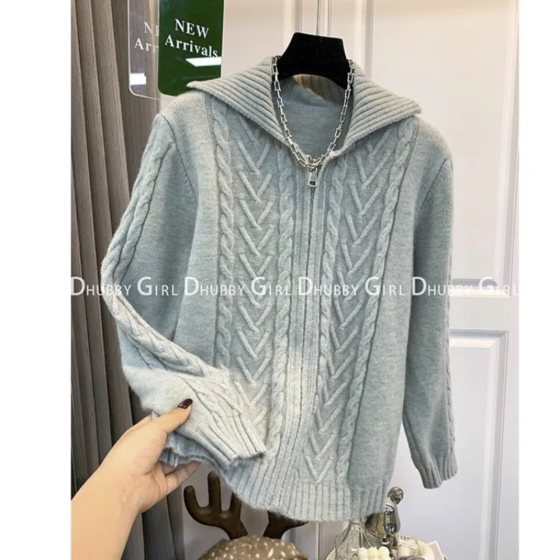 Basic Lapel Sweater Chic Long Sleeve Sweater Girls Korean Fashion Tshirts Zipper Design Short Folds Tops For Women
Basic Lapel Sweater Chic Long Sleeve Sweater Girls Korean Fashion Tshirts Zipper Design Short Folds Tops For Women
