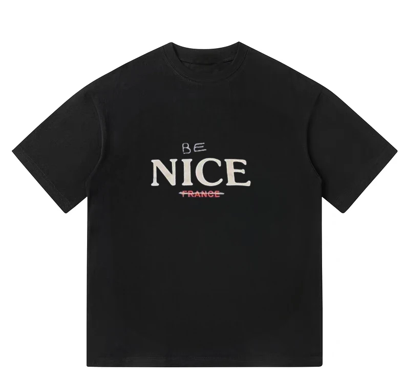 NICE Letter Print Short-sleeved Couple T-shirts, American High Street Loose Pure Cotton Half-sleeved, 2025 New Trendy Brand
NICE Letter Print Short-sleeved Couple T-shirts, American High Street Loose Pure Cotton Half-sleeved, 2025 New Trendy Brand