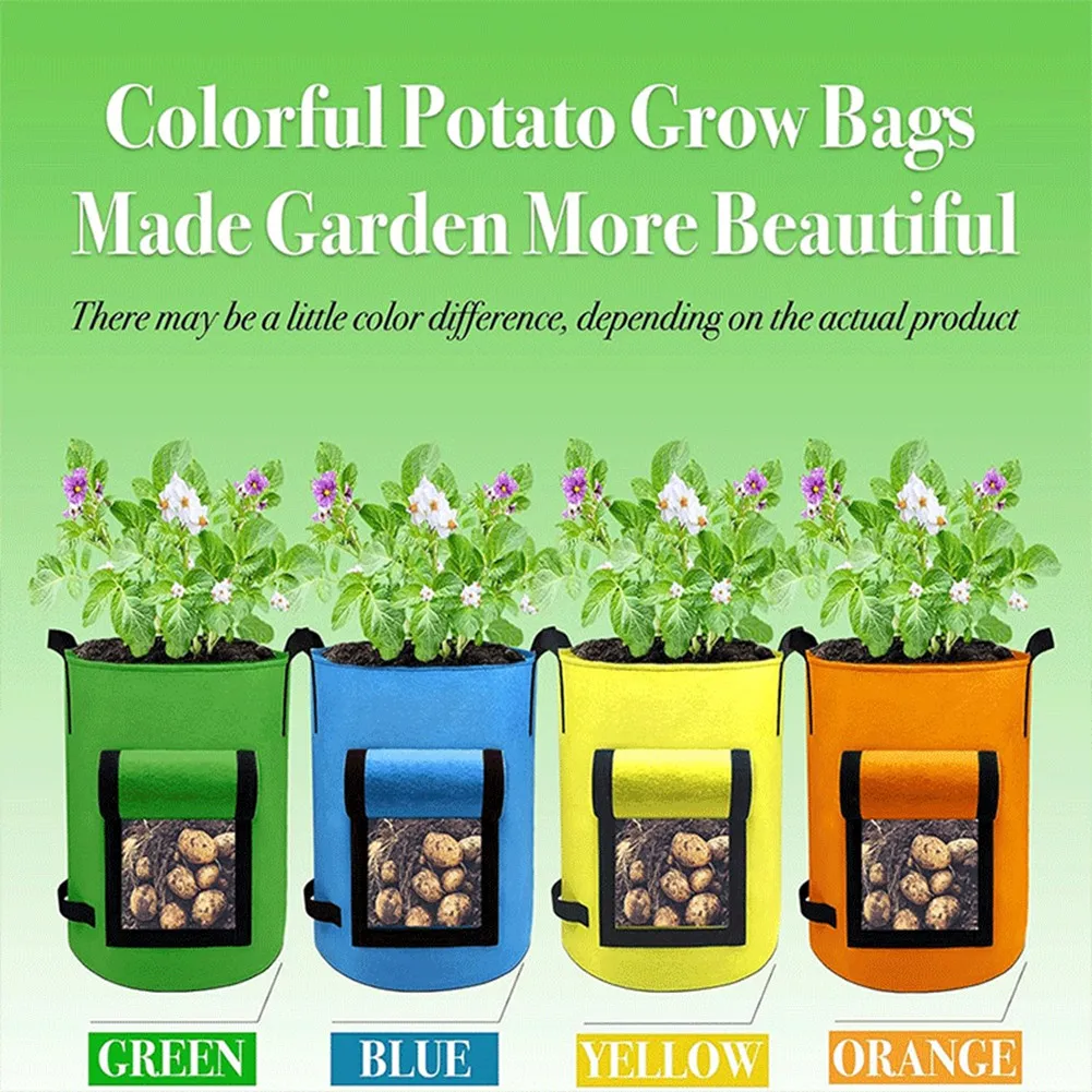 A24F-4 Pack Potato Growing Bag With Flap Planter Pots With Handles And Harvest Window For Potato Tomato And Vegetables
A24F-4 Pack Potato Growing Bag With Flap Planter Pots With Handles And Harvest Window For Potato Tomato And Vegetables