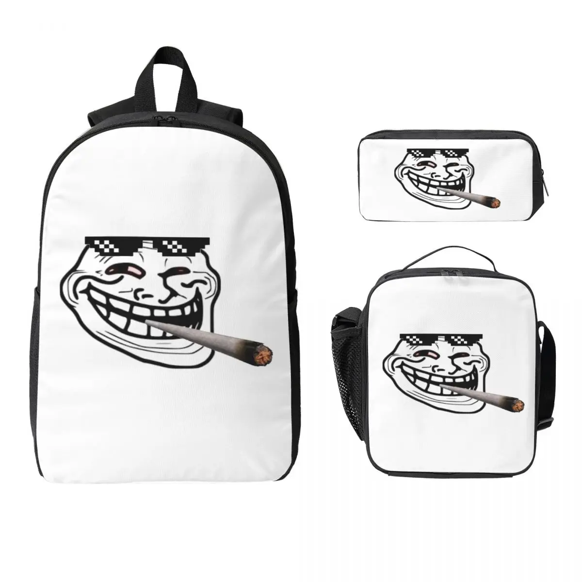 Novelty TROLL Face Meme Funny Backpack Student BookBag School Bag Computer Shoulder Bags 3ps Insulated Lunch Bag Pencil Case
Novelty TROLL Face Meme Funny Backpack Student BookBag School Bag Computer Shoulder Bags 3ps Insulated Lunch Bag Pencil Case