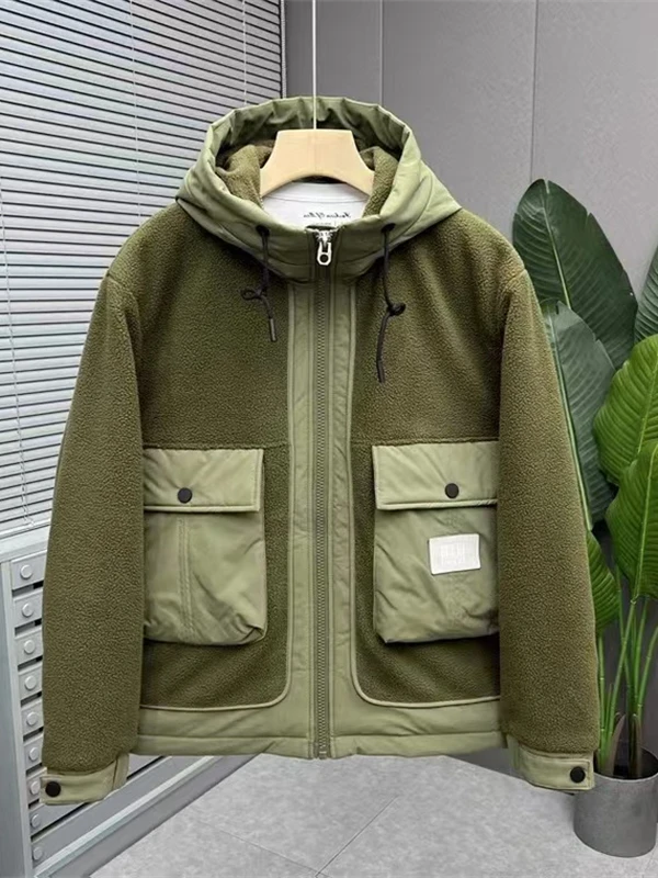 Warm Lamb Velvet Jaet Men's Casual Loose Workwear ket Particle Fce Hooded Coat Autumn Winter New Sle Youth Faion
Warm Lamb Velvet Jaet Men's Casual Loose Workwear ket Particle Fce Hooded Coat Autumn Winter New Sle Youth Faion