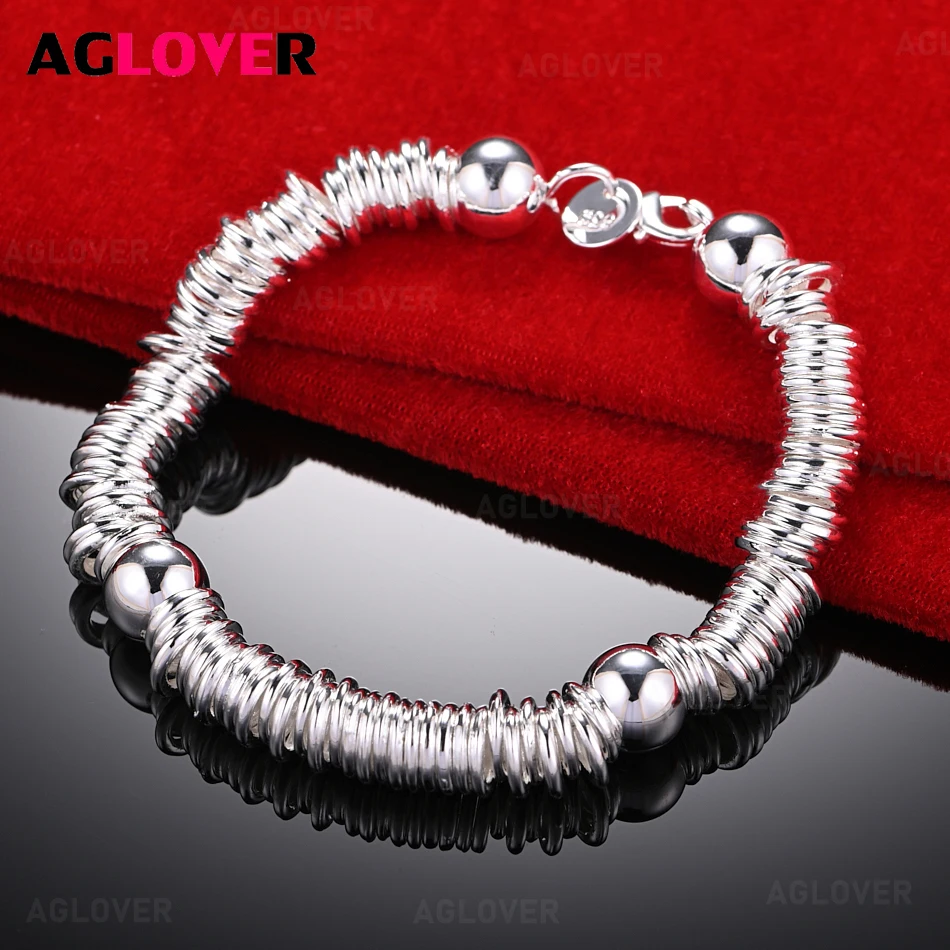 AGLOVER 925 Sterling Silver Ring Multi-Circle Round Bead Hollow Ball Bracelet Women Charm Fashion Wedding Jewelry
AGLOVER 925 Sterling Silver Ring Multi-Circle Round Bead Hollow Ball Bracelet Women Charm Fashion Wedding Jewelry