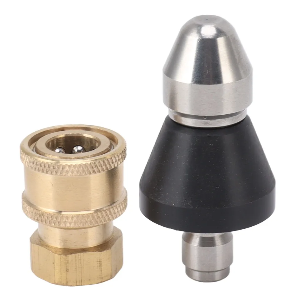 Stainless Steel Pipe Cleaning Nozzle Quick Connect 61*31mm Sewer Jetter Nozzle Drain Cleaning Jetter Pipe Blockage Removal
Stainless Steel Pipe Cleaning Nozzle Quick Connect 61*31mm Sewer Jetter Nozzle Drain Cleaning Jetter Pipe Blockage Removal