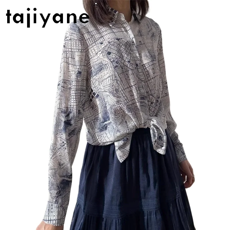 TAJIYANE 100% натуральные шелковые рубашки из тутового шелкопряда, женские модные блузки с принтом и маленьким квадратным воротником, весенние женские топы 2026, женская одежда
TAJIYANE 100% натуральные шелковые рубашки из тутового шелкопряда, женские модные блузки с принтом и маленьким квадратным воротником, весенние женские топы 2026, женская одежда