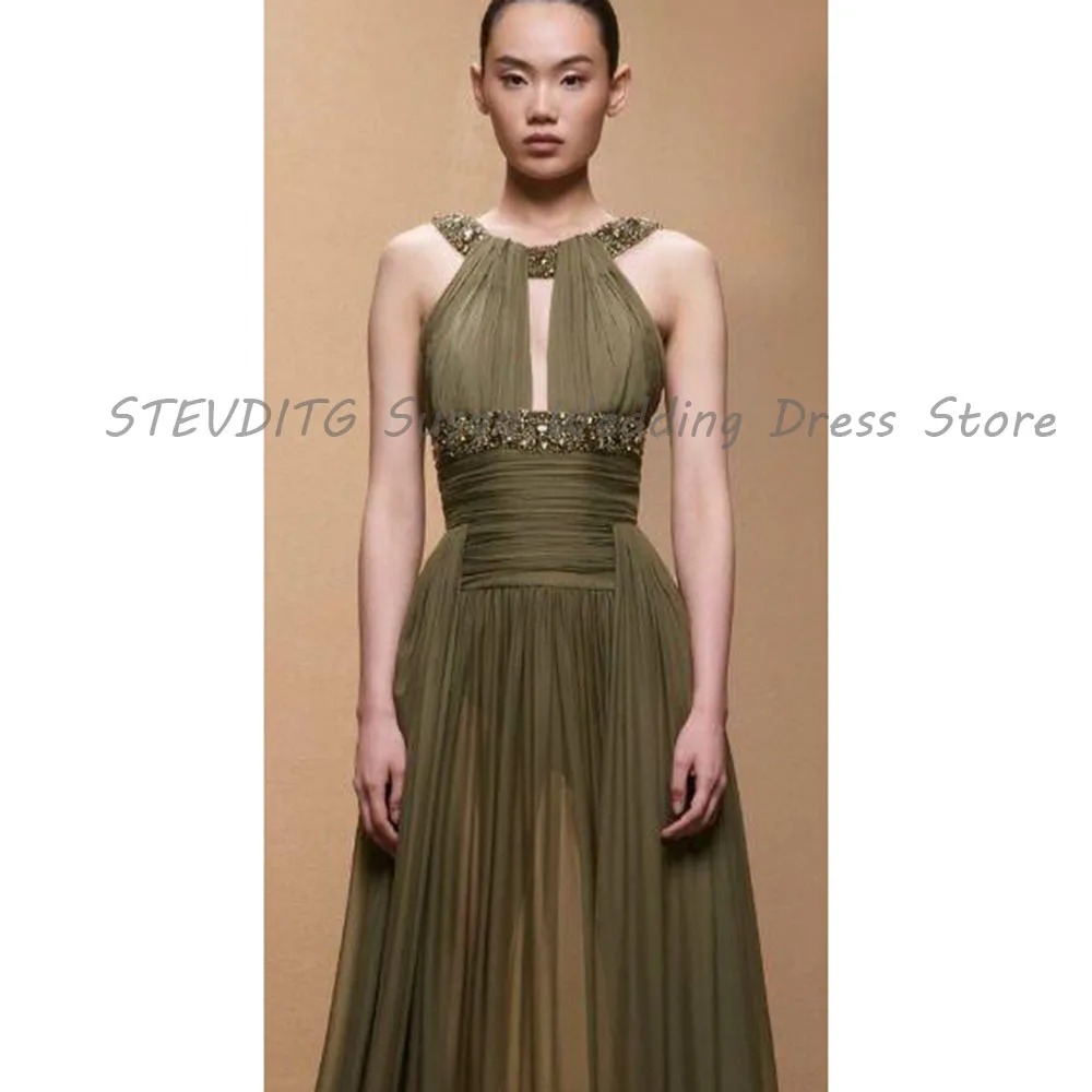 Green Evening Dresses Women Sleeveless High Quality Floor Length O Neck Hollow Out Beading Shine Party Prom Gowns Elegant
Green Evening Dresses Women Sleeveless High Quality Floor Length O Neck Hollow Out Beading Shine Party Prom Gowns Elegant