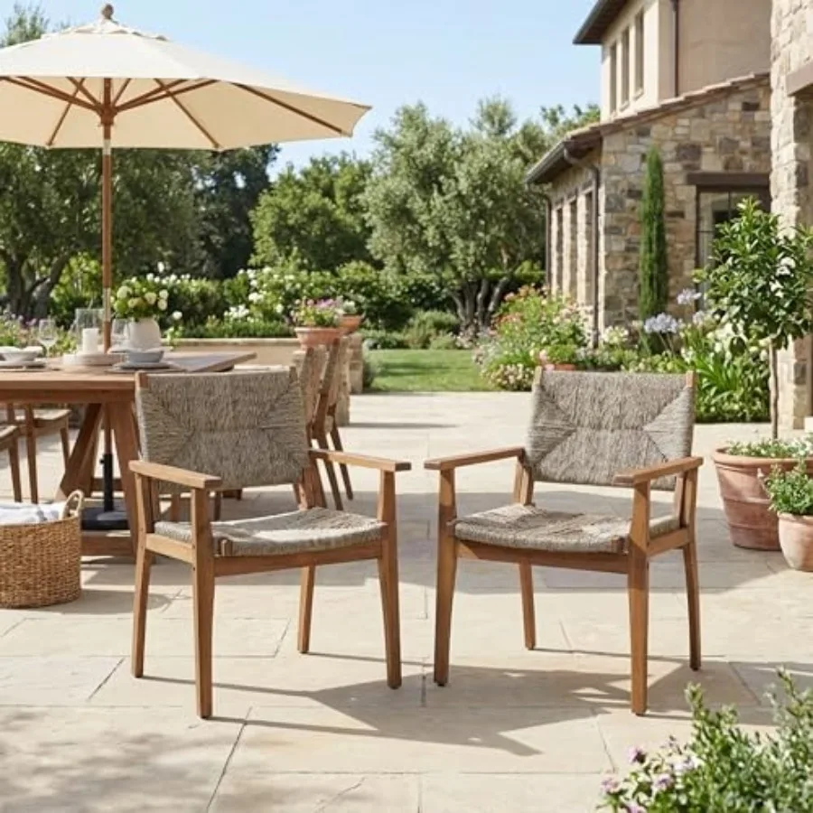 Hinagi Outdoor Dining Chairs Set of 2 with Handwoven Wicker Seat/Backrest, Acacia Wood Dining Room Chair, Comfy Outdoor Chairs
Hinagi Outdoor Dining Chairs Set of 2 with Handwoven Wicker Seat/Backrest, Acacia Wood Dining Room Chair, Comfy Outdoor Chairs