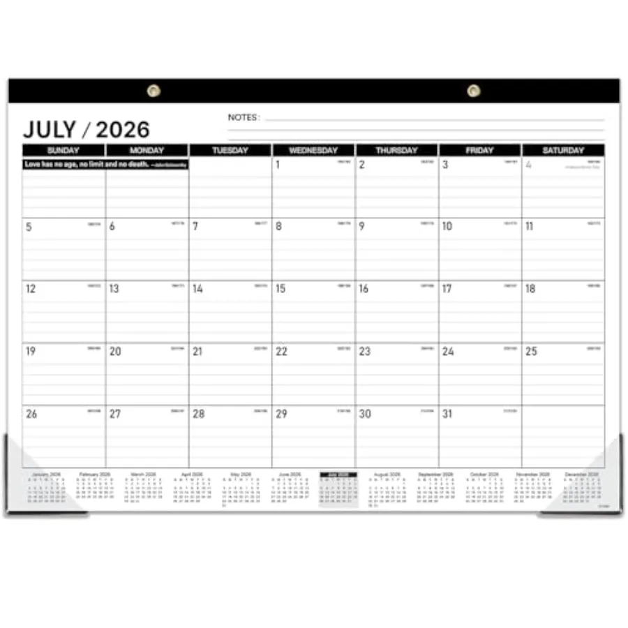 Desk Calendar 2026-2027 - JUL. 2026 - DEC 2027, 18 Months Large Desk Calendar 2026-2027, 17" x 12", Desk Pad, Large Ruled Block
Desk Calendar 2026-2027 - JUL. 2026 - DEC 2027, 18 Months Large Desk Calendar 2026-2027, 17" x 12", Desk Pad, Large Ruled Block