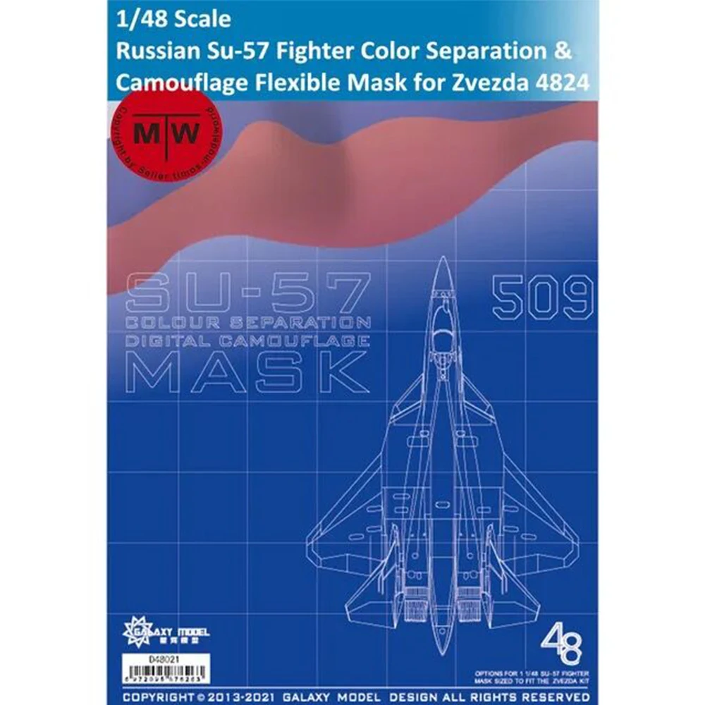 1/48 Scale Su-57 Fifth Generation Fighter Color Separation Digital Camouflage Flexible Mask for Zvezda 4824 Model Galaxy D48021
1/48 Scale Su-57 Fifth Generation Fighter Color Separation Digital Camouflage Flexible Mask for Zvezda 4824 Model Galaxy D48021