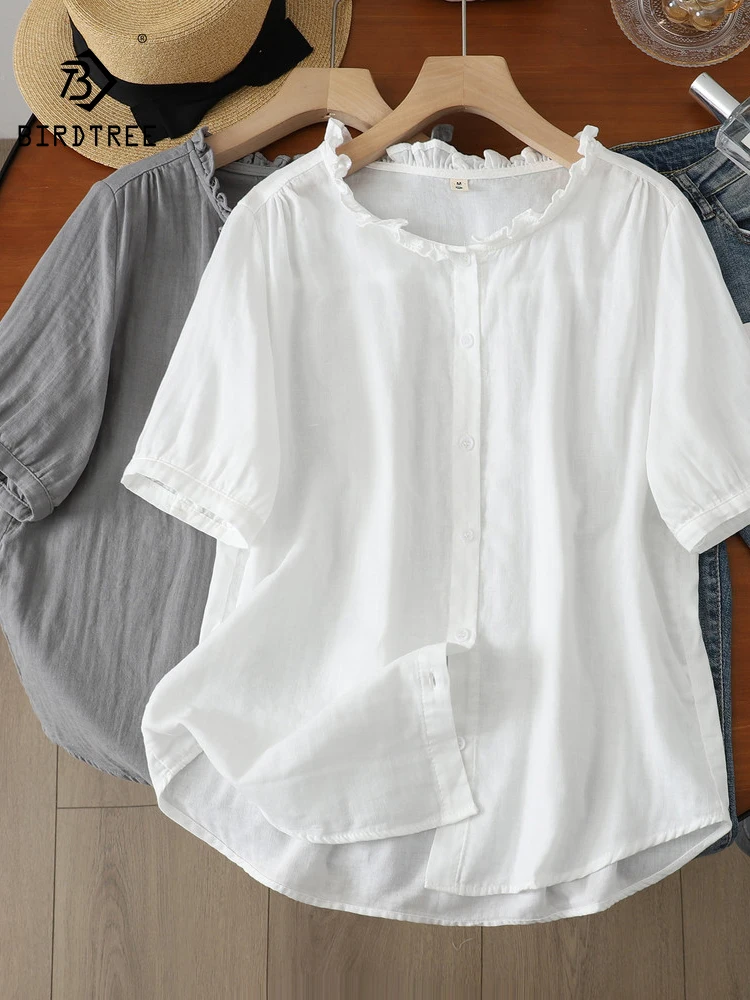 New 2026 Summer Women Cotton Yarn Short Sleeve Shirt, Ruffled Solid, Mori Girl Preppy Style Breathable Loose Blouse T65523CC
New 2026 Summer Women Cotton Yarn Short Sleeve Shirt, Ruffled Solid, Mori Girl Preppy Style Breathable Loose Blouse T65523CC
