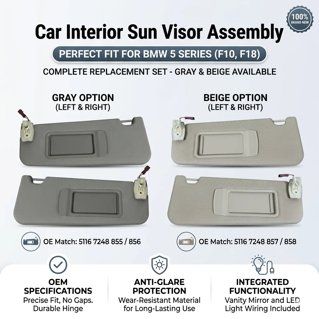 Car Sun Visor for BMW 5 Series F10 F18 Non-LED Beige Gray Left Right Window Sunshade 51167248855 51167248857 Auto Part
Car Sun Visor for BMW 5 Series F10 F18 Non-LED Beige Gray Left Right Window Sunshade 51167248855 51167248857 Auto Part
