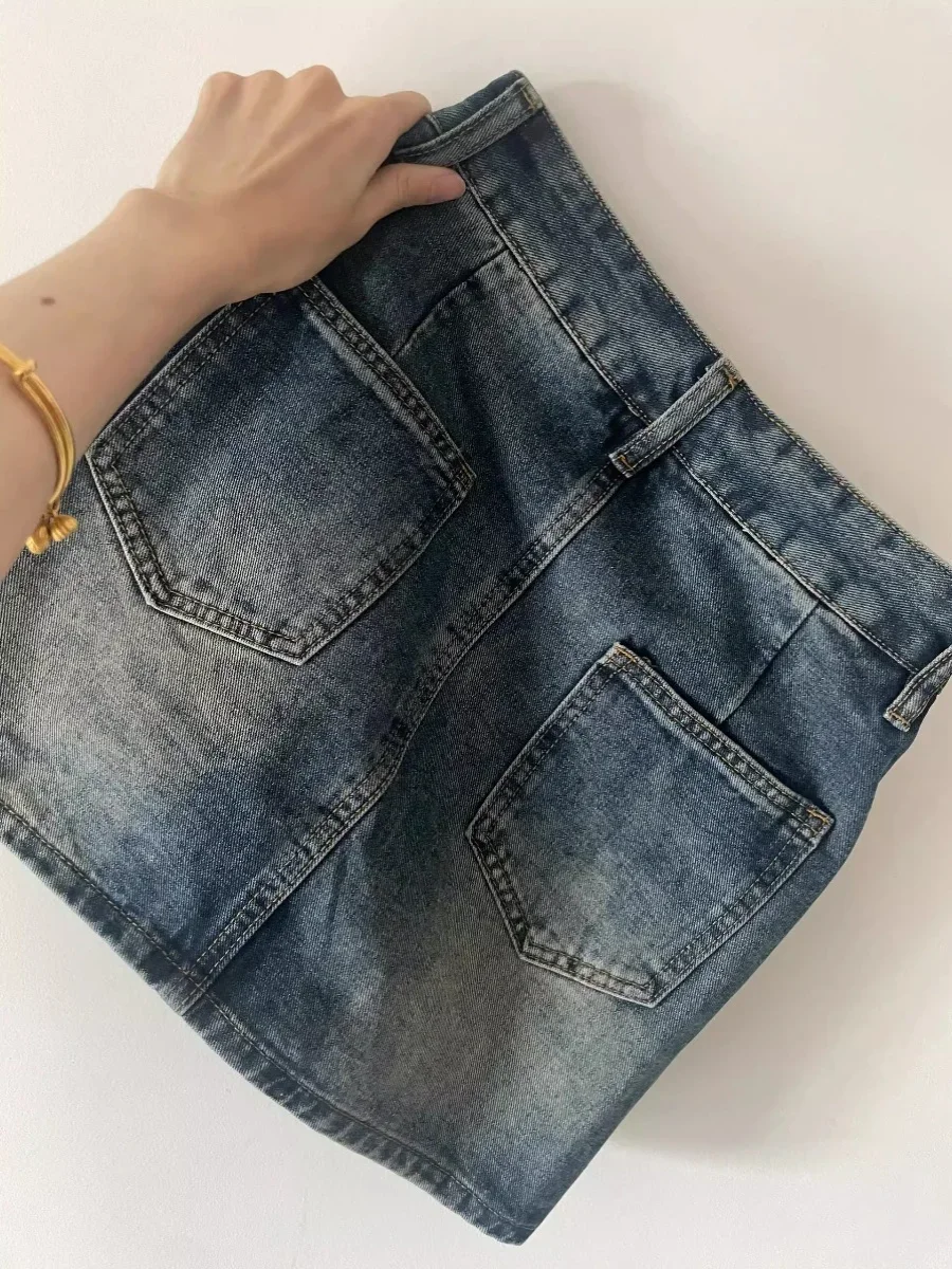 Vintage Cargo Denim Skirt for Women Autumn Design Sense A Word Sheath Skirts Short Dress ZT275
Vintage Cargo Denim Skirt for Women Autumn Design Sense A Word Sheath Skirts Short Dress ZT275