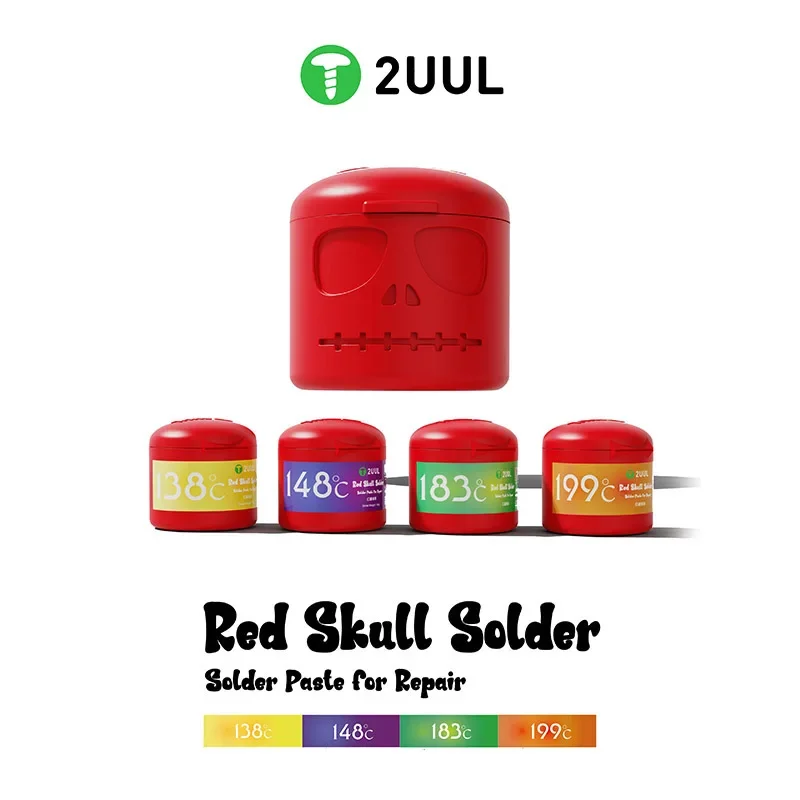 2UUL 50g Red Skull Solder Paste 138 148 183 199℃ For SMD CPU BGA Welding Repair Tools BGA Soldering Repair Solder Paste
2UUL 50g Red Skull Solder Paste 138 148 183 199℃ For SMD CPU BGA Welding Repair Tools BGA Soldering Repair Solder Paste