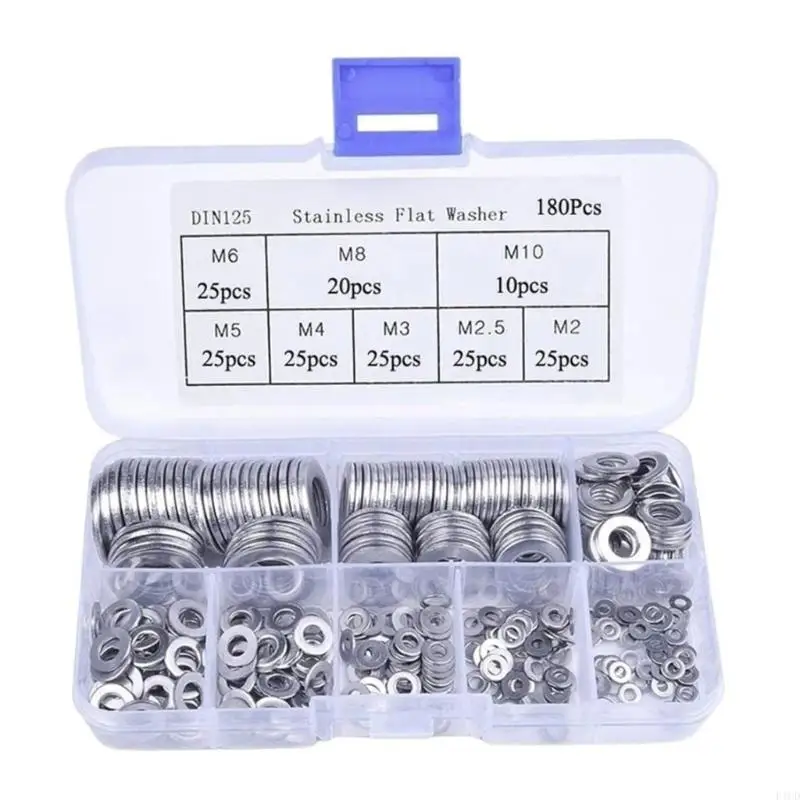 2025 New 180pcs Stainless Steel Flat Washers Portable Accessory for Construction Use
2025 New 180pcs Stainless Steel Flat Washers Portable Accessory for Construction Use
