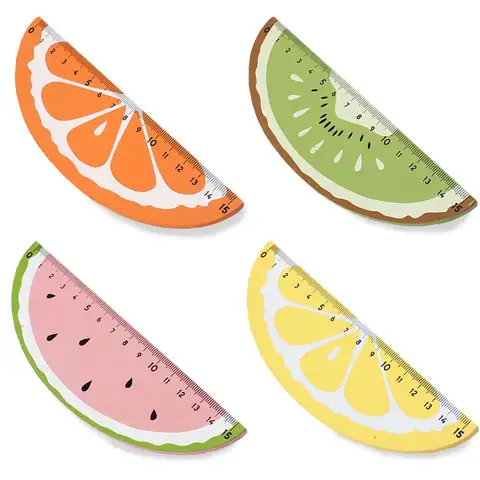 Wooden Rulers for Kids, Wood Measuring Ruler, Student Ruler, Creative Fruit Modeling, for Children, Students, Office Supplies