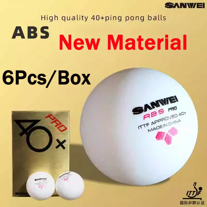Набор из 6 штук: Новые теннисные шарики SANWEI ABS PRO 3-Star 40+ из нового материала, одобренные ITTF, с швом, для соревнований и тренировок
Набор из 6 штук: Новые теннисные шарики SANWEI ABS PRO 3-Star 40+ из нового материала, одобренные ITTF, с швом, для соревнований и тренировок